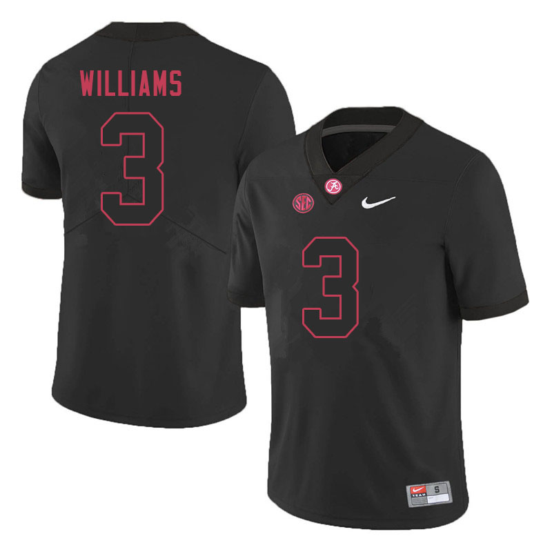 Men #3 Xavier Williams Alabama Crimson Tide College Football Jerseys Sale-Black